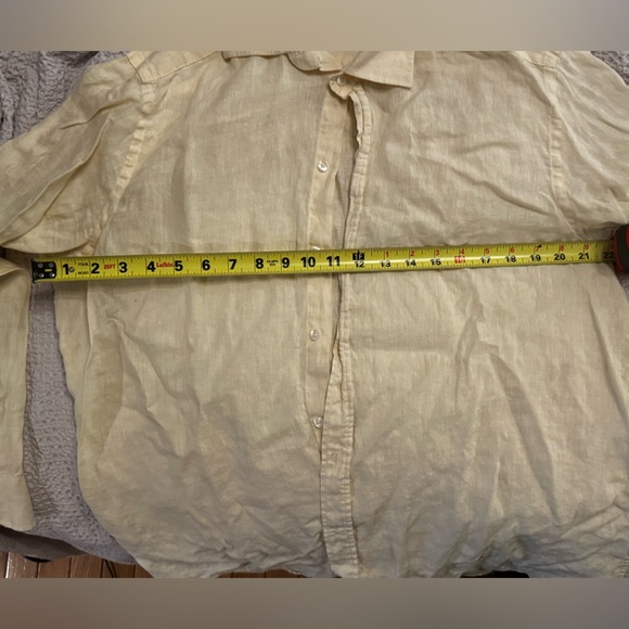 With Nothing Underneath the boyfriend button down: 100% Linen, Lemon yellow - Picture 5 of 5